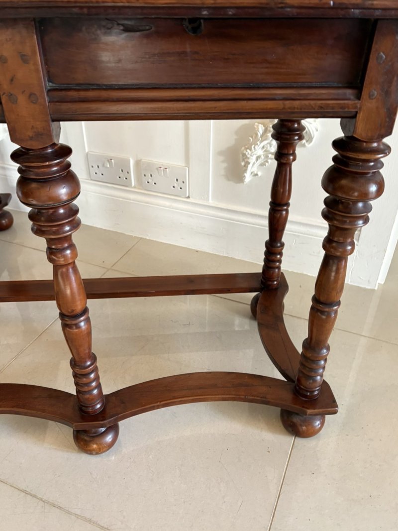 Outstanding Quality Pair of Antique Victorian Burr Walnut Marquetry Inlaid Console Tables - Image 11